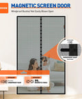 Magnetic Screen Door For 48 By 96 Inch Openings Fits 50 By 97 Inch Mesh Curtain With Reinforced Magnetic Closure, close-up view.
