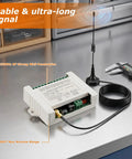 Four Channel 433 MHz Wireless Relay Switch Remote Control For Garage Door Opener And Industrial Control With 12V 24V 36V DC Compatibility Up To 600 Feet Long Range Transmitter, white plastic module with antenna