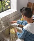 Heavy Duty Stainless Steel Water Dispenser Faucet Built Tough For Reverse Osmosis Systems Featuring Rust Resistant Finish in kitchen.