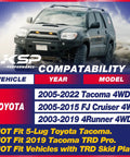 Toyota 4WD Compatibility Chart with Models and Years for Diff Drop Kit For Toyota Tacoma 4WD And 4Runner 4WD With Skid Plate Spacer CNC Machined T6 Beefy Billet Aluminum Front Differential Lowering Upgrade For Off Road Trucks