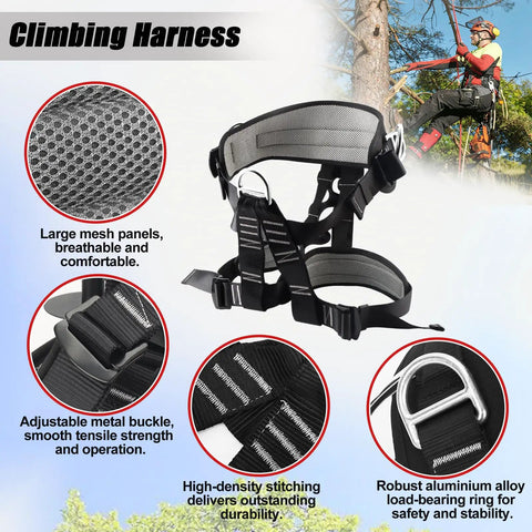 Tree Climbing Spikes Set With Rope And Straps For Climbers Hunters Fruit Pickers And Loggers Durable Wear Resistant Claws made with harness details