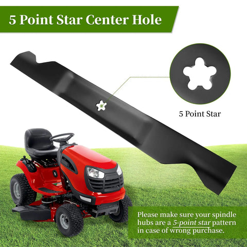 High Lift Mower Blades For 46 Inch Deck Replacement 2 Pack For Husqvarna YTH Series Craftsman And Poulan Pro with 5-point star hub