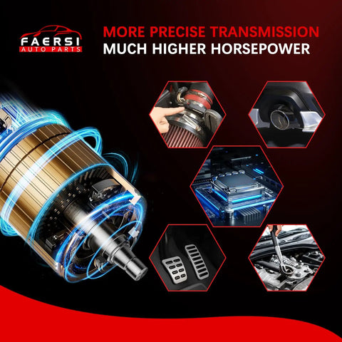 Illustration of automotive components focused on improving horsepower with intricate design and performance highlights