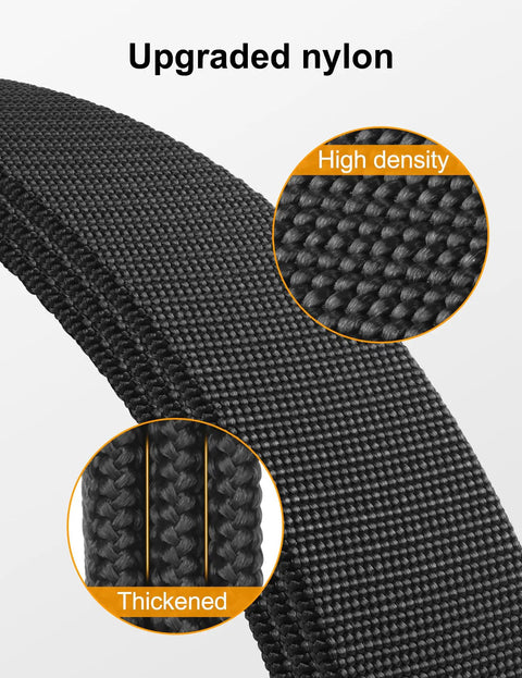 Mens Stretch Tactical Belt with 1.5 inch elastic nylon webbing detail showing high density and thickened structure