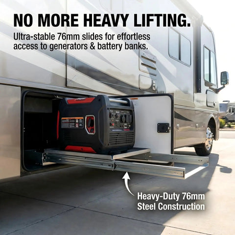 Beefy 76mm Heavy Duty Drawer Slides With 500lb Capacity Full Extension Ball Bearing Tracks for RV generators