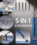 All In One Watch Repair Kit With Link Removal Tool 18 Sizing Options, Screwdriver Set, Spring Bar Tool, Band Hole Punch, 5-in-1 screwdriver shown