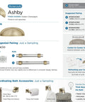 Golden Champagne Ashby Cabinet Cup Pull for 3 Inch Center To Center and 4 Inch Center To Center Spacing, traditional hardware guide