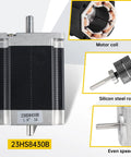 NEMA 23 dual shaft stepper motor 23HS8430B with silicon steel rotor and motor coil for CNC routers and 3D printers