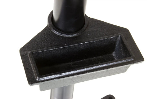 Top view of 32 Inch Bench Grinder Stand With Water Pot, Rock Solid Heavy Duty Cast Iron And Steel Construction, No Wobble Anti Slip Mounting Plate