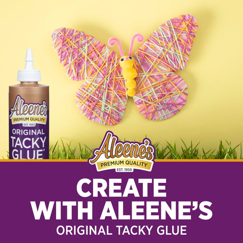 All Purpose Tacky Glue 8 Ounce Clear Non Toxic Dries Clear And Flexible Great For Fabric Silk Burlap Paper Trimming And Decor
