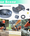 325 Inch Heavy-Duty Clutch Drum Rim Sprocket Kit For Husqvarna Chainsaws with needle bearing, oil line, and tensioner.