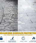 Before and after comparison of treated concrete with Heavy Duty Wet Look Natural Stone Sealer 32 Ounce, enhancing surface protection.