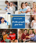 Collage of people exchanging gifts with a 'Special gifts to the people you love' message in the center.