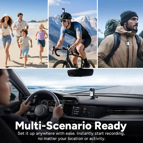 People using C110 Plus Action Camera 4K Video With Gyro Stabilization And Audio Recording For Vloggers Bundle in various scenarios.