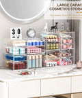 Four Pack 16 Drawer Clear Desk Organizer Set For Makeup Jewelry Office Supplies And Stationery Dustproof Storage Drawers