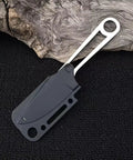 Dope Outdoor Straight Knife With Sheath And Back Clip, 2nd Gen Hiking Knife For Camping And Everyday Carry resting on wood