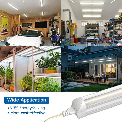 Ultra Bright 4Ft LED Shop Light 40W 5000LM 5000K Daylight T8 Integrated Fixture Linkable for garage, basement, garden, and patio