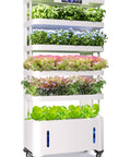 Massive Vertical Hydroponic Growing System With 148 Pod Indoor Garden Tower and full spectrum grow lights