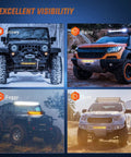 Slim 11 Inch LED Light Bar 2 Pack 26 LED Single Row Spotlight Flood Combo For Off Road 4x4 Trucks SUVs ATVs UTVs Roof Bumper Lamp Amber 2200K Beams For Night Driving on Jeep in snow, rain, fog, and dust