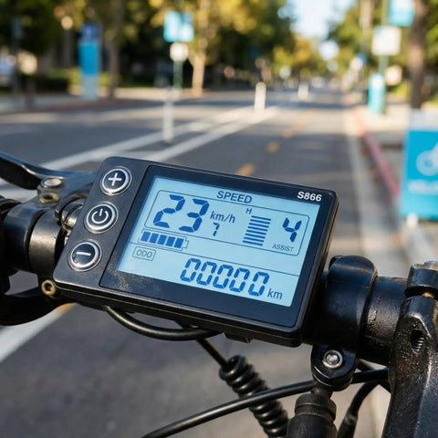 Ride Ready Electric Bike LCD Display Dashboard For 24V 36V 48V E Bikes And Scooters 5 Pin Waterproof Connector UART No 2 Protocol Real Time Speed Battery Gauge Gear Indicator Universal Handlebar Mount