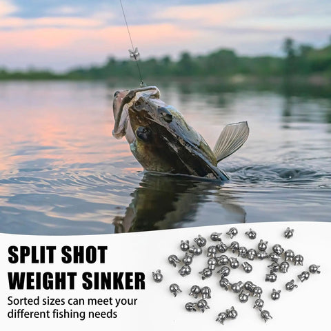 Split Shot Fishing Weights Set With Removable Clip On Sinkers For Fly Line Sinking Saltwater And Freshwater Bass Tackle