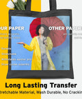 Dark Fabric Iron On Heat Transfer Paper For Inkjet Printers 20 Sheets 8.3 By 11.7 Inches with long-lasting colors on tote bag