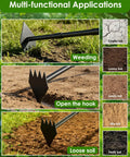 Two In One Weed Puller And Garden Hoe With A 60 Inch Long Handle Heavy Duty Stainless Steel Triangle Hoe used on various soil types