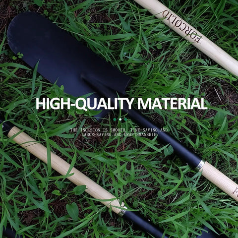 Drain Spade Shovel For Garden Digging And Transplanting Go To Trench Spade With Wooden D Handle And Steel Y Grip on grass