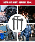 Best 2 Jaw Bearing Puller Kit With Low Profile Design Fits Tight Gaps To Scoop Bad Bearings Out Fast Safely For Home Garage Builds Or Pro Shop Jobs Using Heavy Duty Steel Build For Reliable Work When Fixing Vehicles Everywhere You Hit The Road. two-jaw steel bearing puller for wheel and engine work
