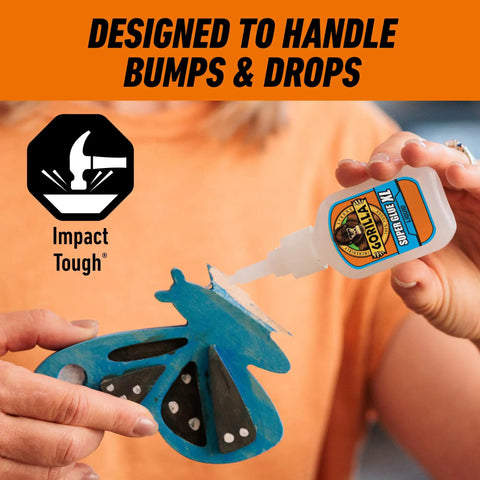 Person applying All Purpose Super Glue XL Clear Glue 25g Pack Of 2 For Fast Setting And Strong Bonds on craft project
