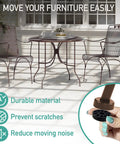 1.5 Inch Round Outdoor Furniture Feet Protectors For Wrought Iron Chairs And Tables 24 Pack Black Non Marking Floor Protectors