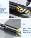 Nylon Braided 3.5mm Aux Cable 3.3ft 1m HiFi Sound With Dope Tangle Free Build For Headphones Car Stereos Home Speakers And Any 3.5mm Device Like iPhone iPad iPod Echo And More, 24K gold-plated connector and aluminum alloy shell