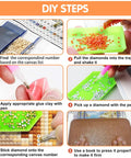 DIY steps for Hanging Diamond Art Ornament Dope Heart Shaped Cross Kit for Adults with tools and instructions shown