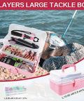 Three Layer Pink Fishing Tackle Box With Tackle Included An All In One Gear Kit Including Pliers Lip Gripper Digital Scale Crankbaits