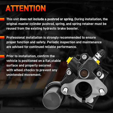Dodge Ram Direct Fit Hydraulic Power Brake Booster Replacement For 2003 2011 Ram 2500 3500 close-up showing fittings