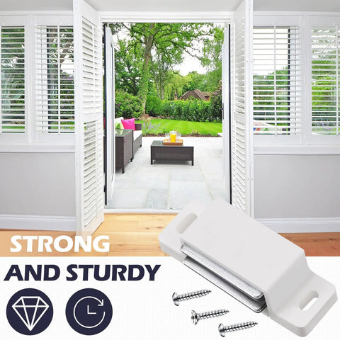 24 Pack Heavy Duty Cabinet Magnets With 15lb Holding Power Magnetic Door Catch Kit Includes 48 Screws, strong and sturdy.