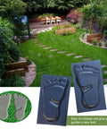 Feet-shaped Stepping Stone Mold 18x11 Feet For DIY Concrete Garden Walkways Pathways Create Custom Stone Texture shown in a garden setting