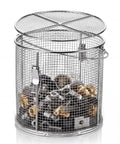 Built Tough 304 Stainless Steel Parts Washer Basket 8.5 By 9 Inch Shop Ready Industrial Mesh Tray for grease oil and auto parts.