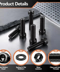 Hex Socket Head Screws Kit For M3 And M4 Metrics, Your Go To 220 Piece Machine Screws Assortment, Built For Quick Fixes In 3D Printing, Electronics, RC Projects, And DIY, Precise Fits For Printer Frames. Black hex button head screws, washers, and nuts