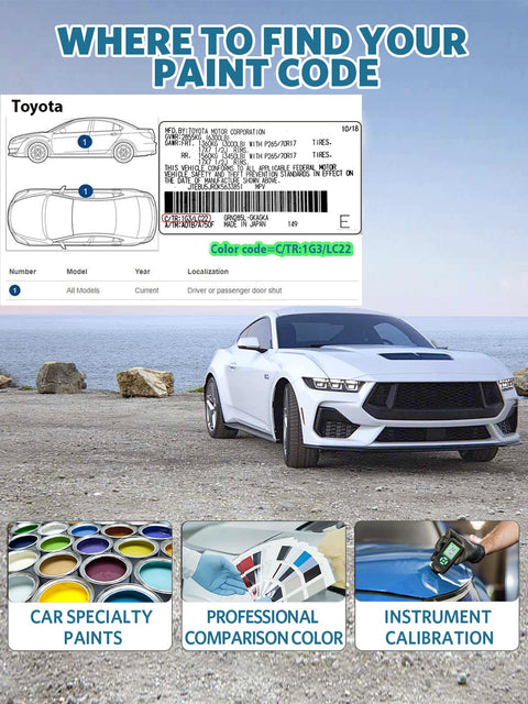 Toyota Touch Up Paint Pen 040 Super White Ice Cap Color Match Auto Paint Repair Pen for scratch remover guidance card