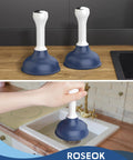 Heavy Duty Mini Sink Plunger With Short Handle Creates Solid Suction To Rip Through Stubborn Clogs Right Away In Kitchen Bathtubs And Floor Drains Premium Plumbing Gear For Quick Home Repair on a countertop with water-filled sink