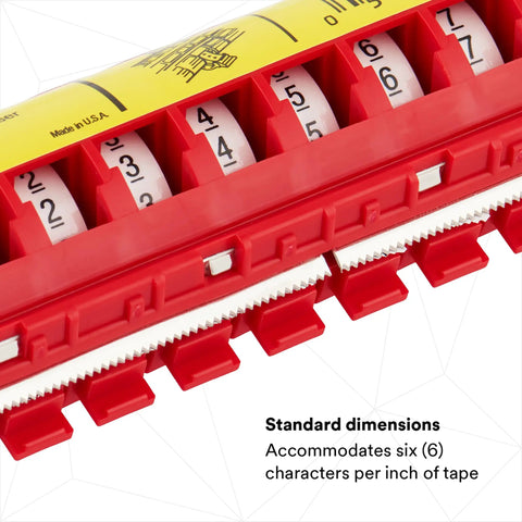 Wire Marker Tape Dispenser With Numbered Label Rolls 0 To 9 showcasing numbered rolls and cutter detail