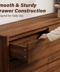 Totally Clutch Modern Dresser For Bedroom Featuring Spacious Walnut Drawers And Sleek Contemporary Design That Honestly Serves As A Big Time Room Upgrade, showing sturdy drawer construction.