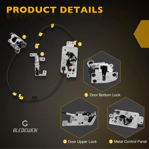 Ford Door Lock Latch Actuator For Rear Left And Right Doors On 2004 2005 2006 2007 2008 Ford F150 Extended Cab Pickup Replacement No Fuss Easy Install Fits 6L3Z 18264A01 B And 6L3Z 18264A00 B product details showing components.