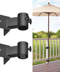Heavy Duty Deck Umbrella Holder For Railings Adjustable Metal Mount Attaches To Balcony Or Patio Rail Easy Install
