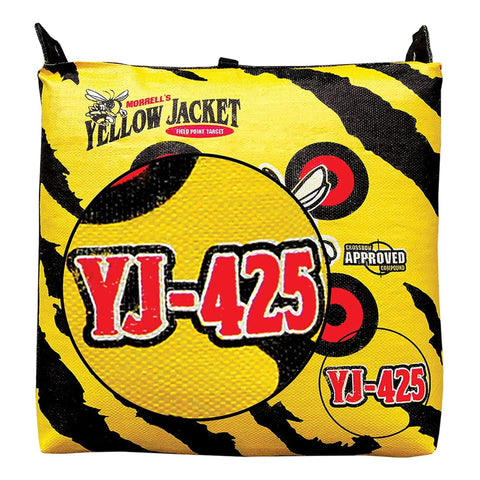 Yellow Jacket Archery Target Bag Portable With Dual Sides And Ten Bullseyes, bright yellow design with carry handle