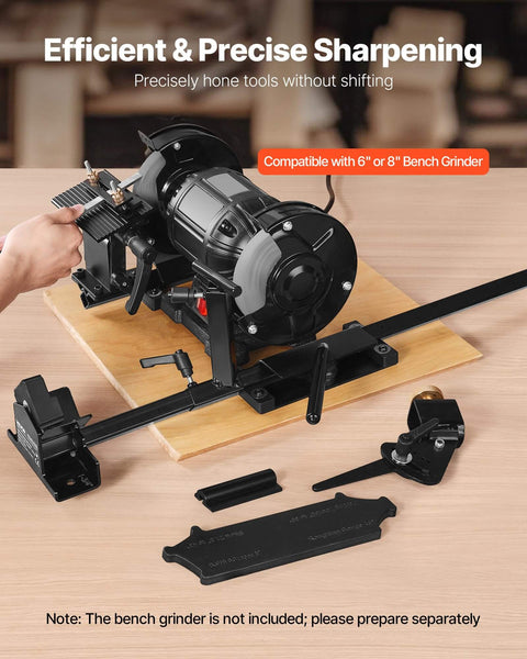 Shop Ready Multi Grind Sharpening Jig For 6 Inch And 8 Inch Bench Grinders With Platform Jig Tool Rest Bar Setup Block