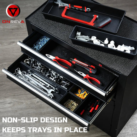 Extra Large Tool Box Organizer Tray Set 12 Piece Divider Kit With Non Slip Trays In 4 Sizes For Rolling Tool Chest Drawers