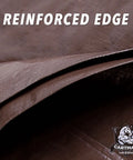 Close-up of reinforced edge on Extra Thick 8x10 Feet Brown Beefed Up Heavy Duty Poly Tarpaulin 20 Mil Waterproof UV Resistant Cover