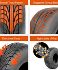Go Kart Street Tires 145/70-6 Tubeless 4 Ply For Mini Bikes And ATVs, highlighting tread patterns and grip levels